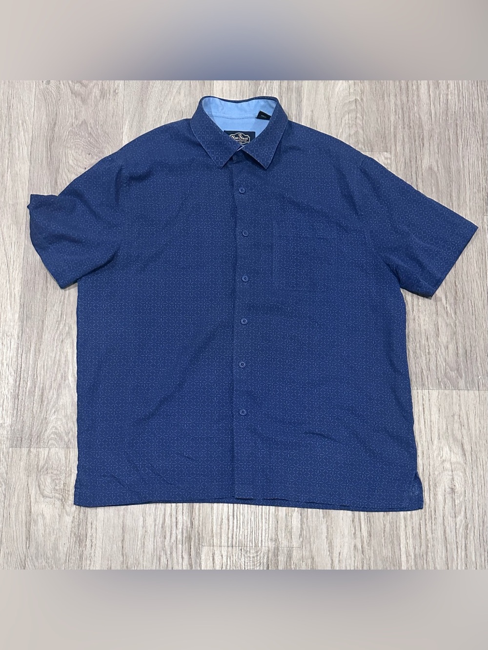 Nat Nast Men’s Button Up Silk Short Sleeve Shirt Size Large Casual
